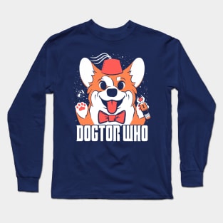 Sci Fi Corgi Geeky Retro TV Dog for SciFi Fans Long Sleeve T-Shirt